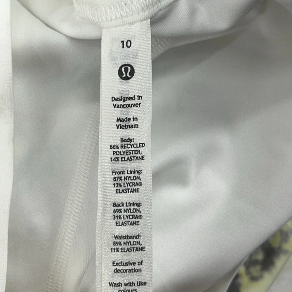 Lululemon Court Rival RH Skirt Skort Long Women Sz 10 Transverse Yellow NEW $88